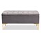 Baxton Studio Valere Grey Velvet Upholstered Gold Finished Tufted Storage Ottoman 162-10462 - alternate 10
